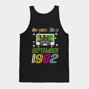 Funny Birthday Quote, Awesome Since September 1982, Retro Birthday Tank Top